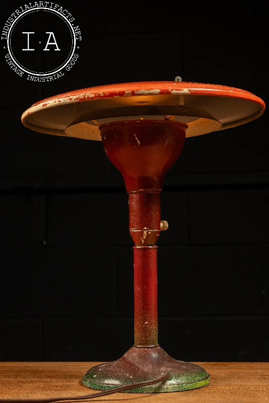 Corrosion - Resistant Industrial Lighting for Coastal FactoriesM. G. Wheeler Mid-Century Saucer Lamp in Red