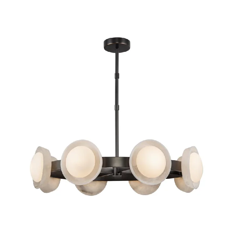 Chandeliers with Metal Frames in Bronze FinishChandeliers with Metal Frames in Bronze FinishAlonso 37-in Urban Bronze/Alabaster LED Chandeliers