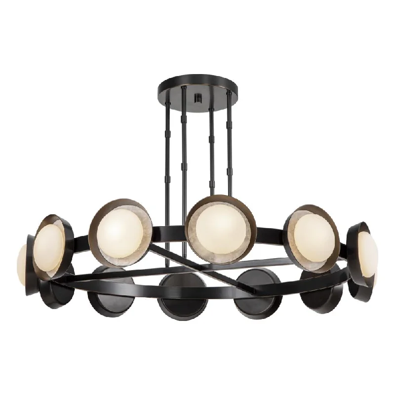 Chandeliers with Frosted Glass for a Softer Light DiffusionChandeliers with Frosted Glass for a Softer Light DiffusionAlonso 50-in Urban Bronze LED Chandeliers