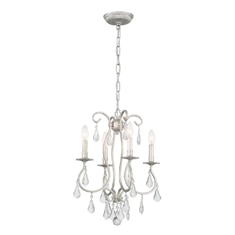 Chandeliers with Murano Glass for a High - End Artistic TouchChandeliers with Murano Glass for a High - End Artistic TouchAshton 4 Light Swarovski Strass Crystal Olde Silver Mini Chandelier