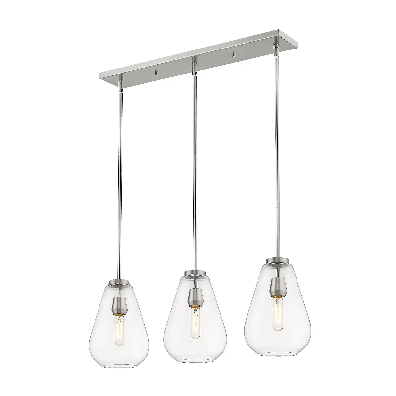 Rustic Wood Chandeliers for Country - Style HousesRustic Wood Chandeliers for Country - Style HousesAyra 3 Light island - Brushed Nickel