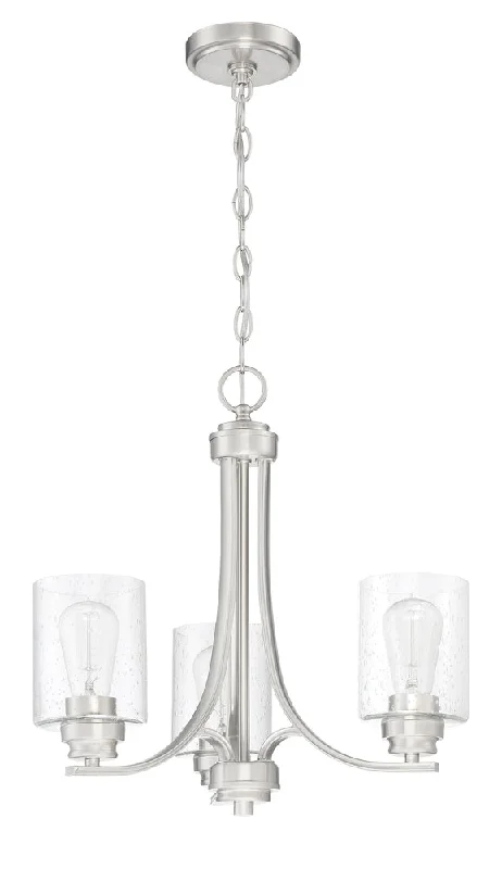 Chandeliers with Metal Frames in Copper FinishChandeliers with Metal Frames in Copper FinishBolden 3 Light Chandelier in Brushed Polished Nickel
