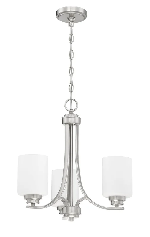 Bohemian - Style Beaded Chandeliers for Eclectic DecorBohemian - Style Beaded Chandeliers for Eclectic DecorBolden 3 Light Chandelier in Brushed Polished Nickel (White Glass)