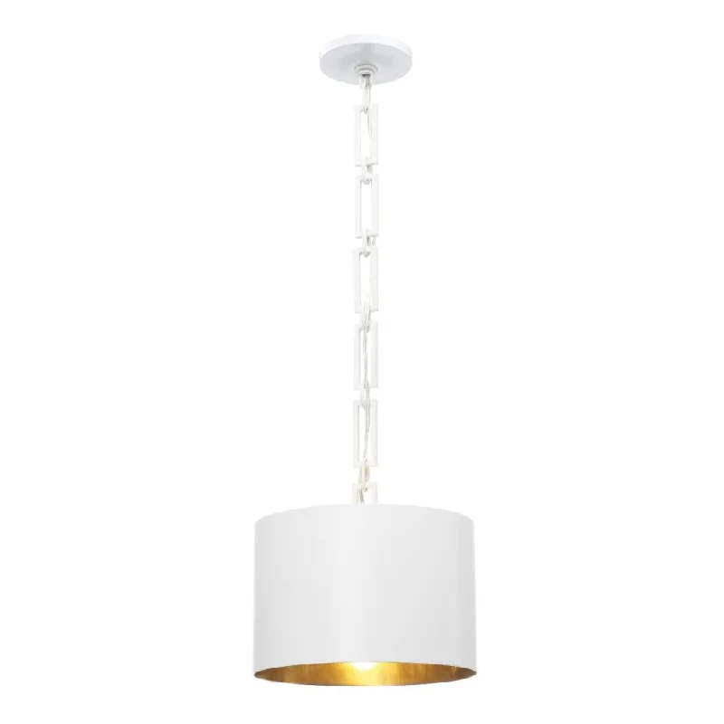 Chandeliers for High Ceilings to Fill Vertical SpaceChandeliers for High Ceilings to Fill Vertical SpaceBrian Patrick Flynn Alston 1 Light Matte White + Antique Gold Mini Pendant