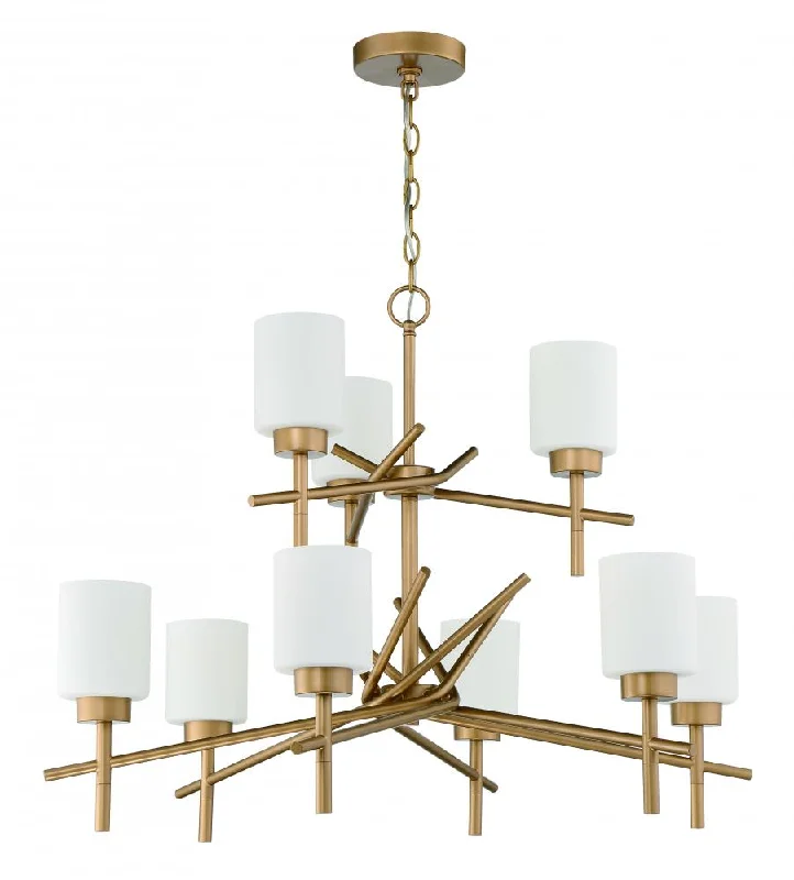 Chandeliers with Metal Frames in Black FinishChandeliers with Metal Frames in Black FinishCadence 9 Light Chandelier in Soft Gold