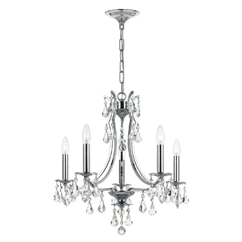 Chandeliers with Adjustable Arms for Directional LightingChandeliers with Adjustable Arms for Directional LightingCedar 5 Light Swarovski Strass Crystal Polished Chrome Chandelier