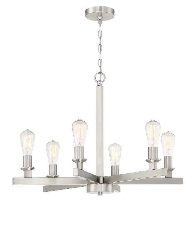 Incandescent Chandeliers for a Warm and Traditional GlowIncandescent Chandeliers for a Warm and Traditional GlowChicago 6 Light Chandelier in Brushed Polished Nickel