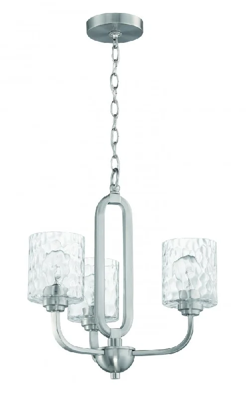 Chandeliers with Metal Frames in Copper FinishChandeliers with Metal Frames in Copper FinishCollins 3 Light Chandelier in Brushed Polished Nickel