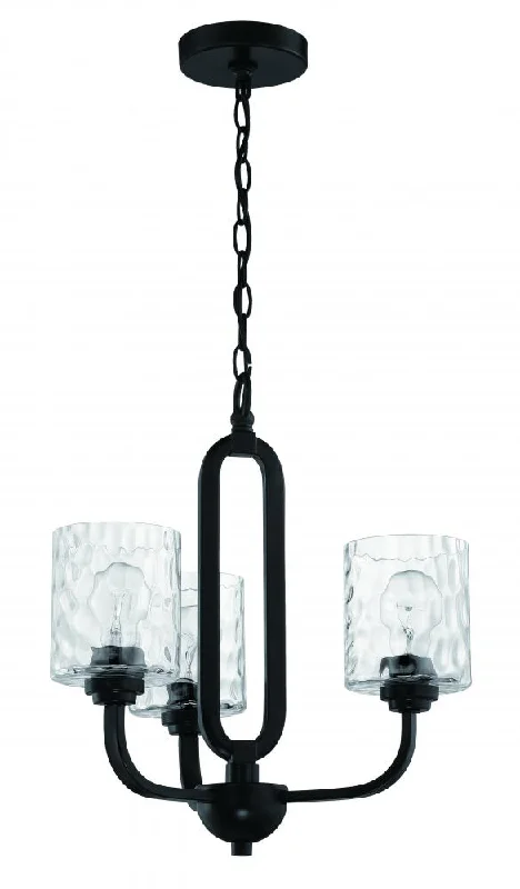 Chandeliers with Metal Frames in Gold FinishChandeliers with Metal Frames in Gold FinishCollins 3 Light Chandelier in Flat Black