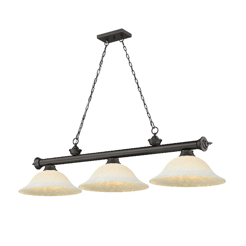 Chandeliers with Adjustable Height for Custom InstallationChandeliers with Adjustable Height for Custom InstallationCordon 3 Light Billiard - Bronze