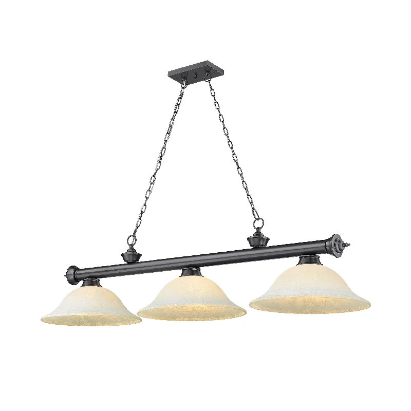 Chandeliers with Metal Frames in Copper FinishChandeliers with Metal Frames in Copper FinishCordon 3 Light Billiard - Bronze Plated