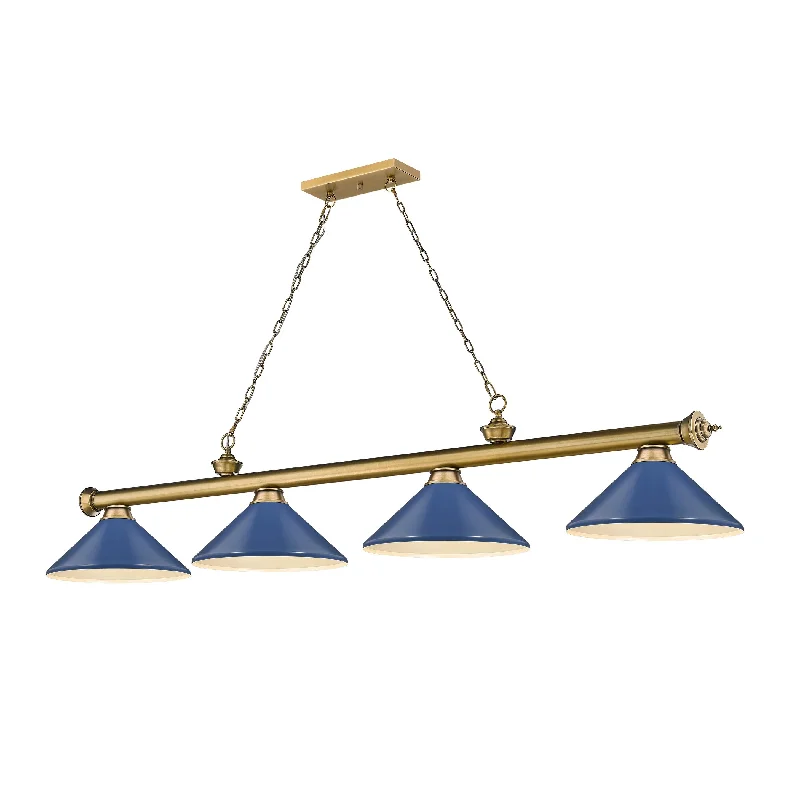 Large Chandeliers for Grand Halls and FoyersLarge Chandeliers for Grand Halls and FoyersCordon 4 Light Billiard - Rubbed Brass