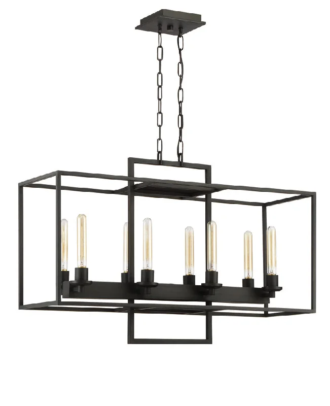 Chandeliers for Low Ceilings to Avoid OvercrowdingChandeliers for Low Ceilings to Avoid OvercrowdingCubic 8 Light Linear Chandelier in Aged Bronze Brushed