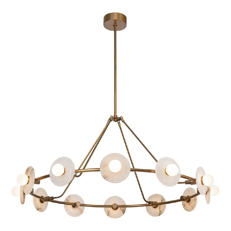 French Country Chandeliers with a Romantic AuraFrench Country Chandeliers with a Romantic AuraDahlia 46-in Vintage Brass/Alabaster LED Chandeliers