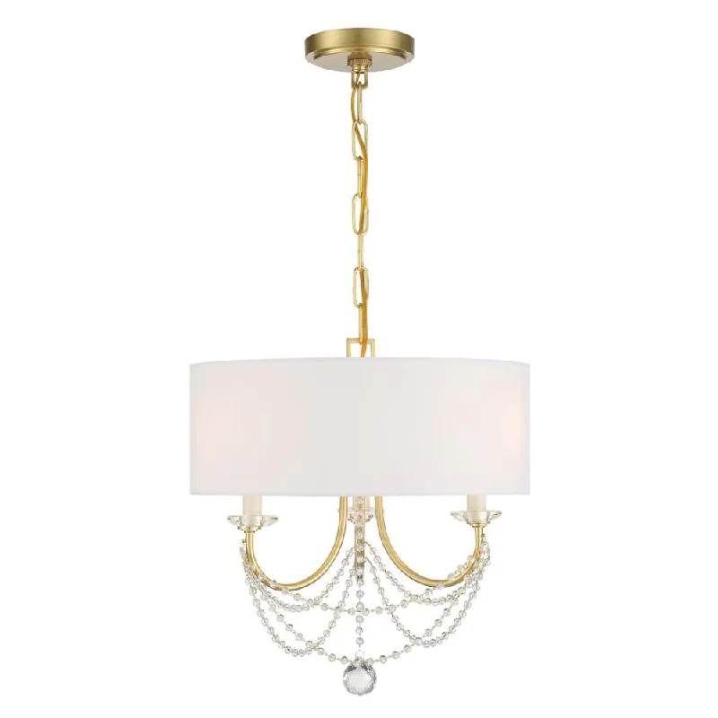 Chandeliers with Metal Frames in Bronze FinishChandeliers with Metal Frames in Bronze FinishDelilah 3 Light Aged Brass Mini Chandelier