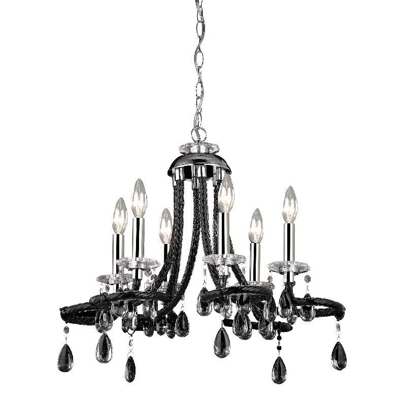 Chandeliers with Metal Frames in Black FinishChandeliers with Metal Frames in Black FinishJulio Six Light Chandelier