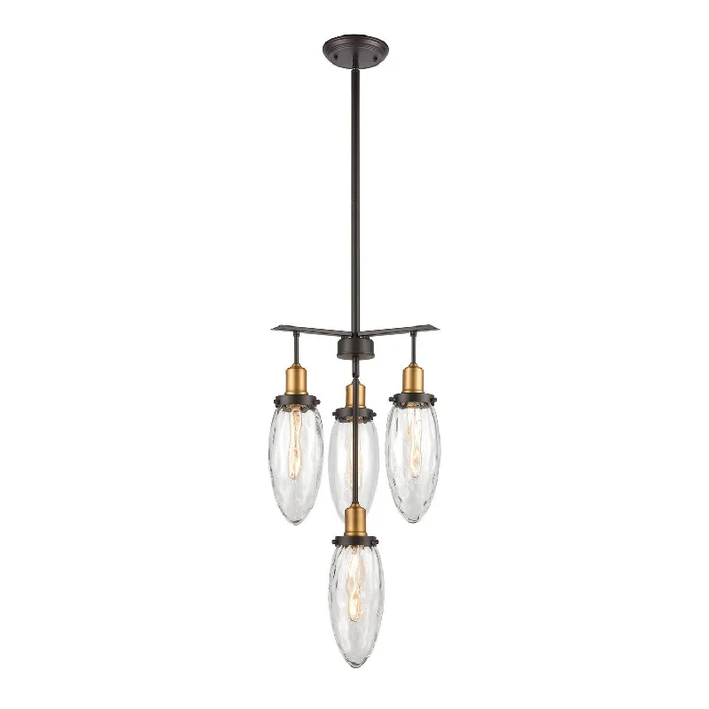 Chandeliers with Metal Frames in Bronze FinishChandeliers with Metal Frames in Bronze FinishShinzu Four Light Chandelier