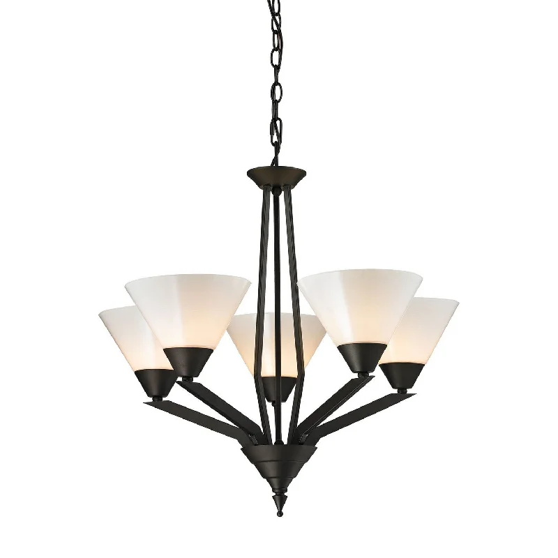 Chandeliers with Colored Glass for a Splash of ColorChandeliers with Colored Glass for a Splash of ColorTribecca Five Light Chandelier