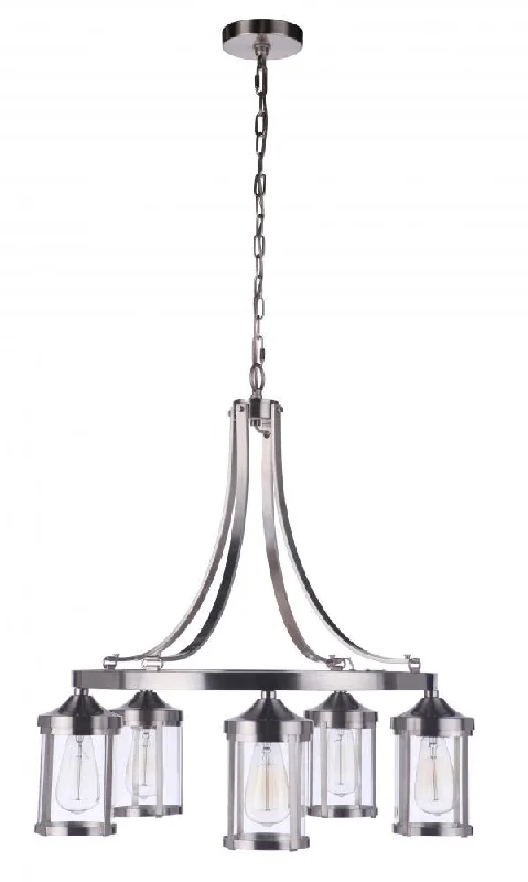 Chandeliers with Metal Frames in Black FinishChandeliers with Metal Frames in Black FinishElliot 5 Light Chandelier in Brushed Polished Nickel