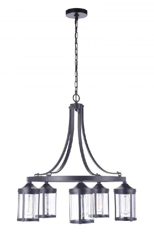 Chandeliers with Colored Glass for a Splash of ColorChandeliers with Colored Glass for a Splash of ColorElliot 5 Light Chandelier in Flat Black