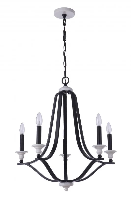 Traditional Brass Chandeliers for Classic InteriorsTraditional Brass Chandeliers for Classic InteriorsEsme 5 Light Chandelier in Flat Black/Matte White