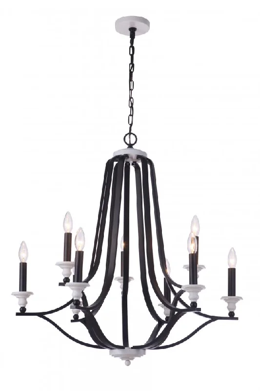 Chandeliers with Metal Frames in Copper FinishChandeliers with Metal Frames in Copper FinishEsme 9 Light Chandelier in Flat Black/Matte White