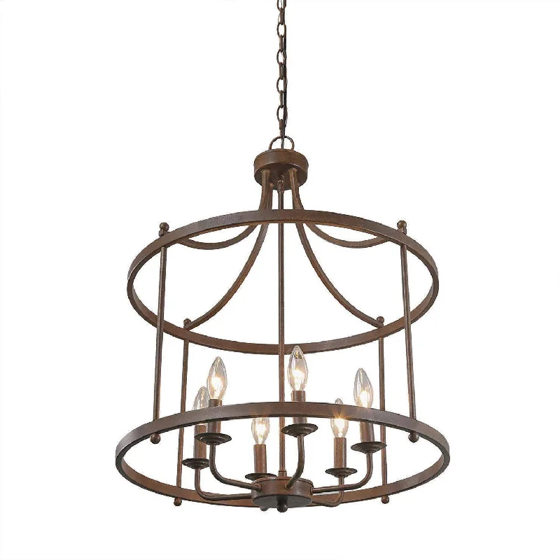Bohemian - Style Beaded Chandeliers for Eclectic DecorBohemian - Style Beaded Chandeliers for Eclectic DecorFarmhouse 6-Light Rust Drum Chandelier