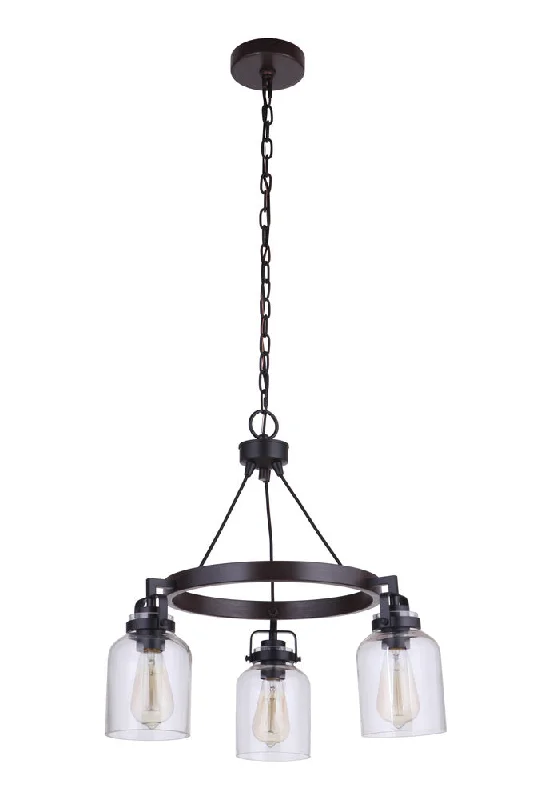 Victorian - Inspired Chandeliers with Ornate DetailsVictorian - Inspired Chandeliers with Ornate DetailsFoxwood 3 Light Chandelier in Flat Black/Dark Teak