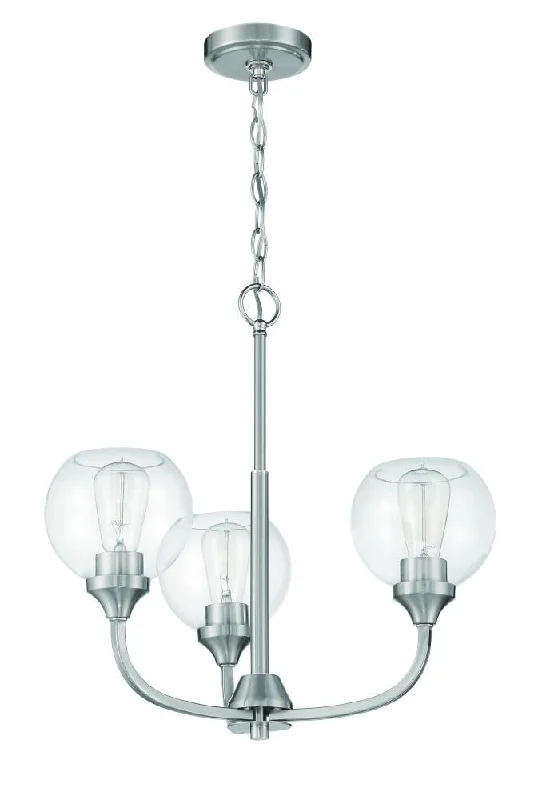 Chandeliers with Metal Frames in Black FinishChandeliers with Metal Frames in Black FinishGlenda 3 Light Chandelier in Brushed Polished Nickel