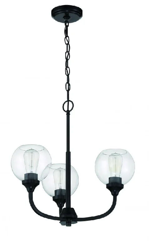 Chandeliers with Frosted Glass for a Softer Light DiffusionChandeliers with Frosted Glass for a Softer Light DiffusionGlenda 3 Light Chandelier in Flat Black