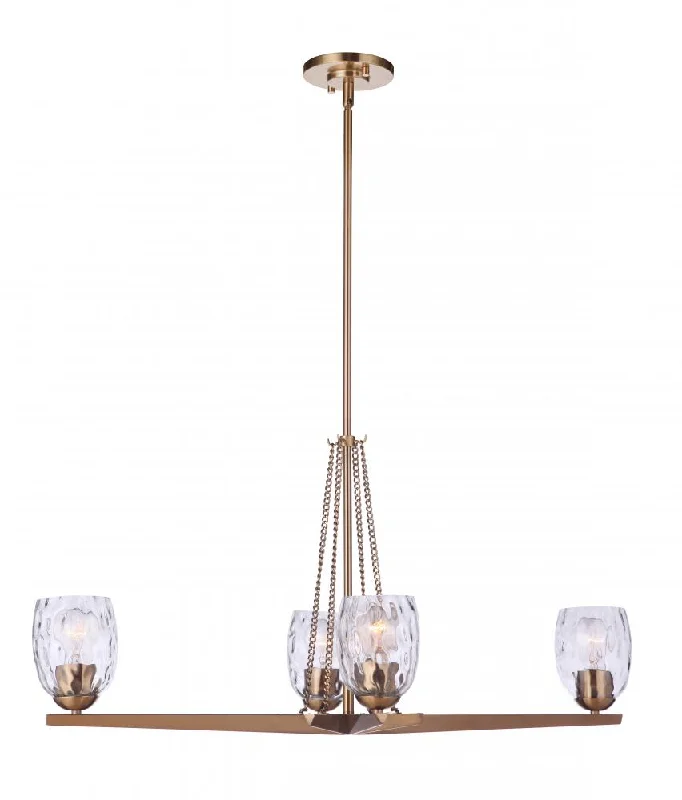 Chandeliers with Murano Glass for a High - End Artistic TouchChandeliers with Murano Glass for a High - End Artistic TouchGuiding Star 4 Light Linear Chandelier in Satin Brass