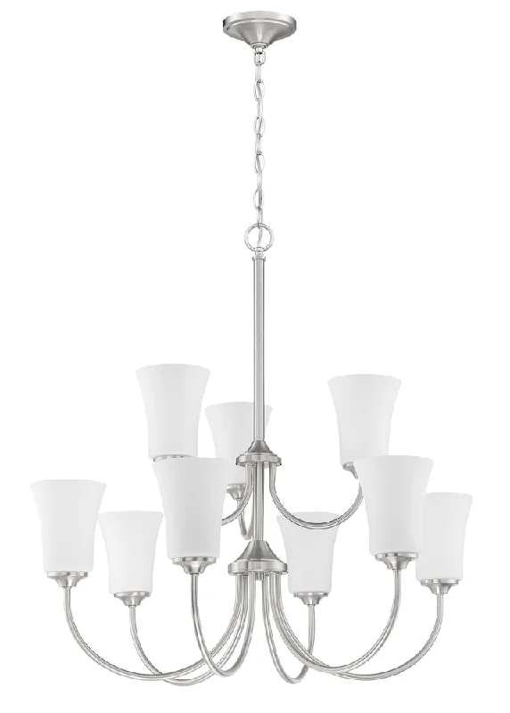 Oversized Chandeliers as a Statement Piece in Living RoomsOversized Chandeliers as a Statement Piece in Living RoomsGwyneth 9 Light Chandelier in Brushed Polished Nickel (White Glass)