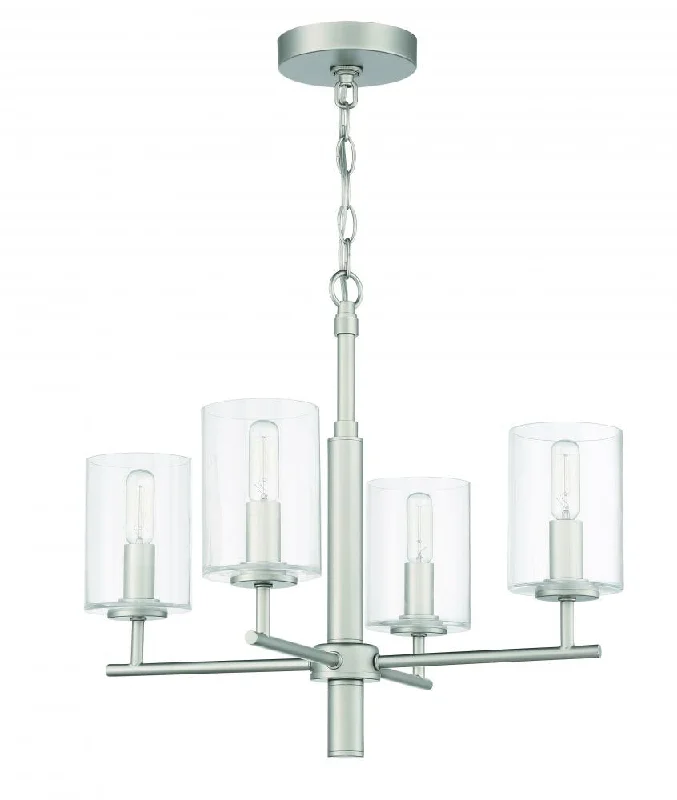 Victorian - Inspired Chandeliers with Ornate DetailsVictorian - Inspired Chandeliers with Ornate DetailsHailie 4 Light Chandelier in Satin Nickel