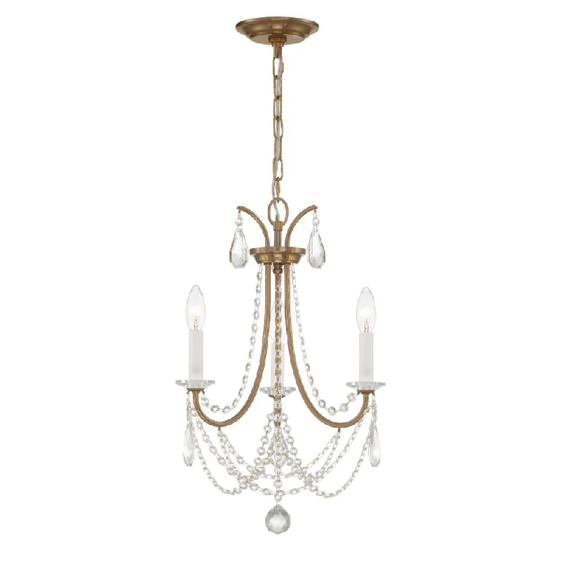 Chandeliers for Low Ceilings to Avoid OvercrowdingChandeliers for Low Ceilings to Avoid OvercrowdingKarrington 3 Light Aged Brass Mini Chandelier