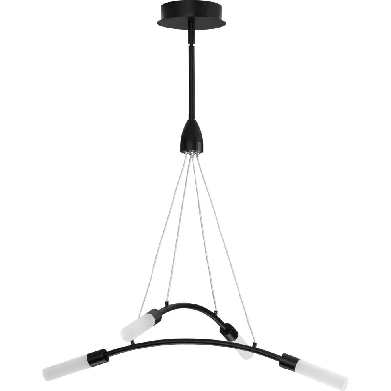 Chandeliers with Metal Frames in Gold FinishChandeliers with Metal Frames in Gold FinishKylo LED Collection Four-Light Matte Black and Frosted Acrylic Modern Style Chandelier Light