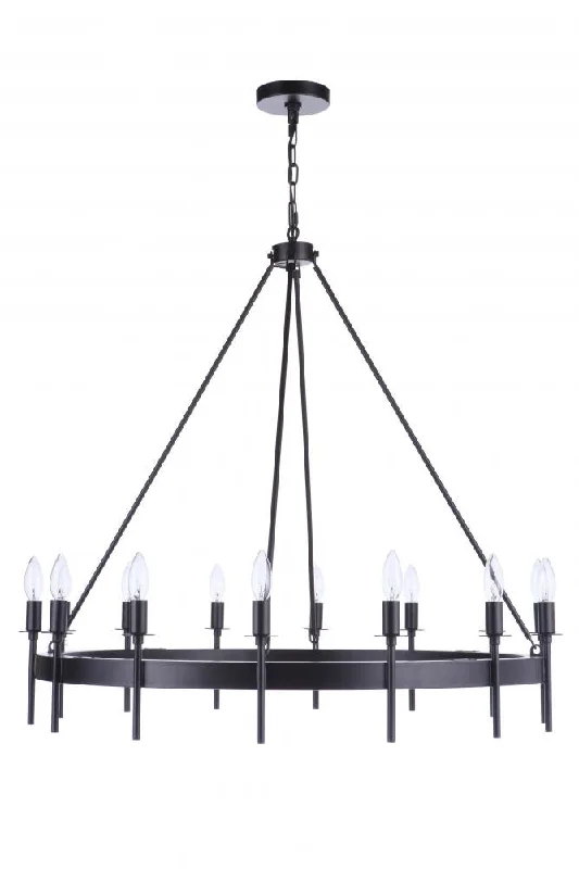 Chandeliers with Metal Frames in Bronze FinishChandeliers with Metal Frames in Bronze FinishLarrson 14 Light Chandelier in Flat Black