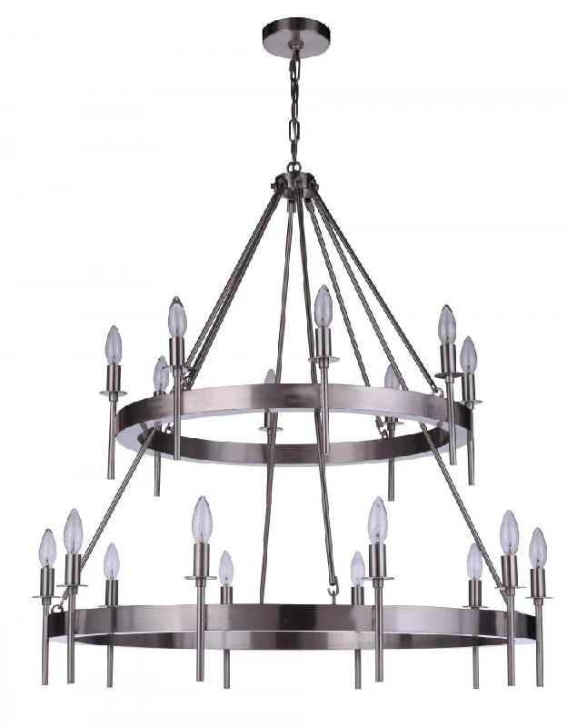 Chandeliers with Metal Frames in Bronze FinishChandeliers with Metal Frames in Bronze FinishLarrson 18 Light Chandelier in Brushed Polished Nickel