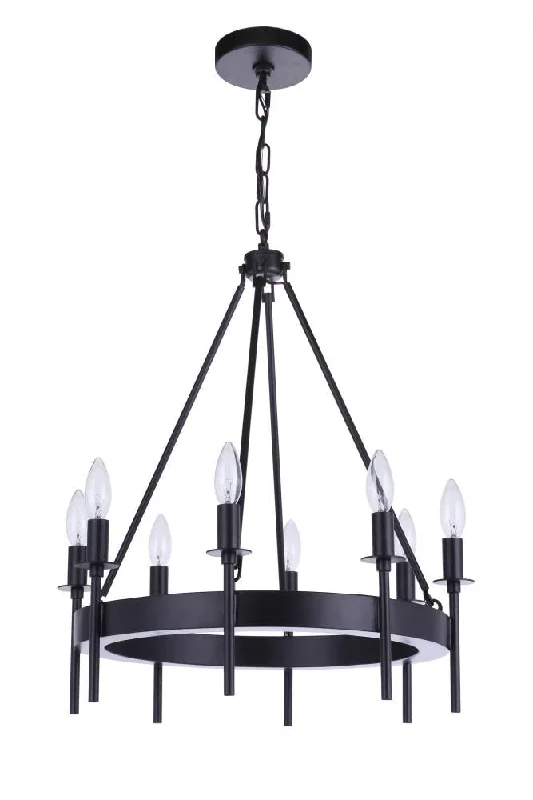 Chandeliers with Clear Crystal for a Sparkling EffectChandeliers with Clear Crystal for a Sparkling EffectLarrson 8 Light Chandelier in Flat Black