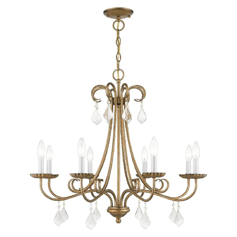 Chandeliers for High Ceilings to Fill Vertical SpaceChandeliers for High Ceilings to Fill Vertical SpaceLivex Daphne 40878-48 Chandelier Light - Antique Gold Leaf