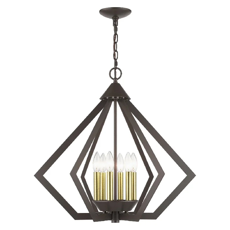 Chandeliers with Multiple Lights for Maximum IlluminationChandeliers with Multiple Lights for Maximum IlluminationLivex Prism 40926-92 Chandelier Light - English Bronze with Antique Brass