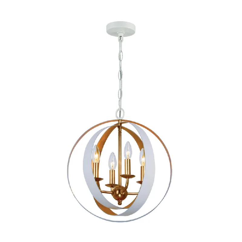 Chandeliers with Frosted Glass for a Softer Light DiffusionChandeliers with Frosted Glass for a Softer Light DiffusionLuna 4 Light Matte White + Antique Gold Sphere Mini Chandelier