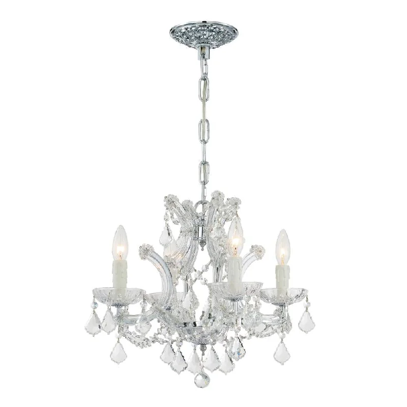 LED Chandeliers for Energy - Efficient LightingLED Chandeliers for Energy - Efficient LightingMaria Theresa 4 Light Clear Italian Crystal Polished Chrome Mini Chandelier
