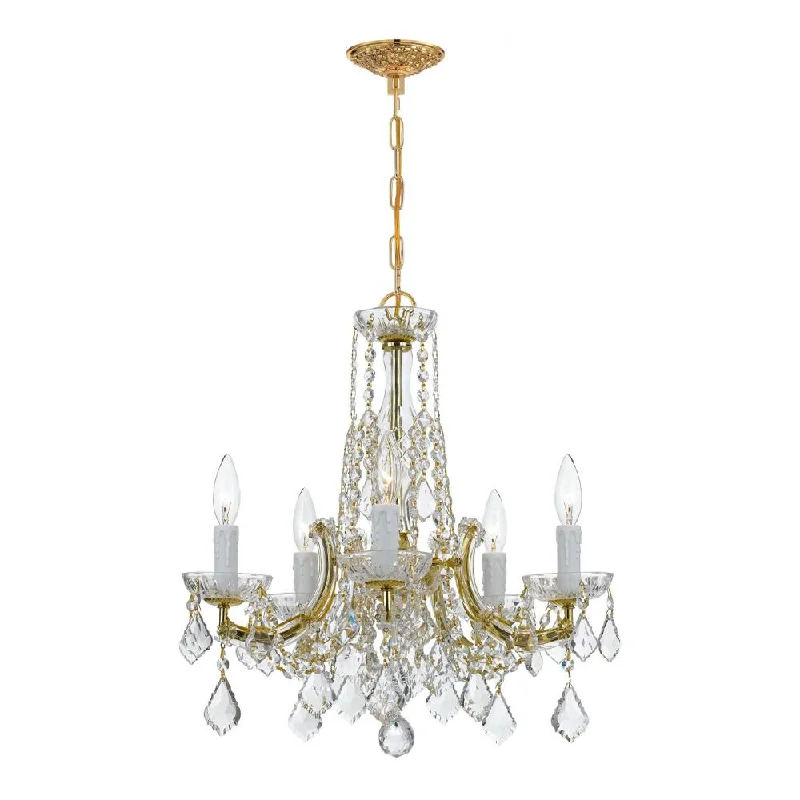 Incandescent Chandeliers for a Warm and Traditional GlowIncandescent Chandeliers for a Warm and Traditional GlowMaria Theresa 5 Light Hand Cut Crystal Gold Chandelier