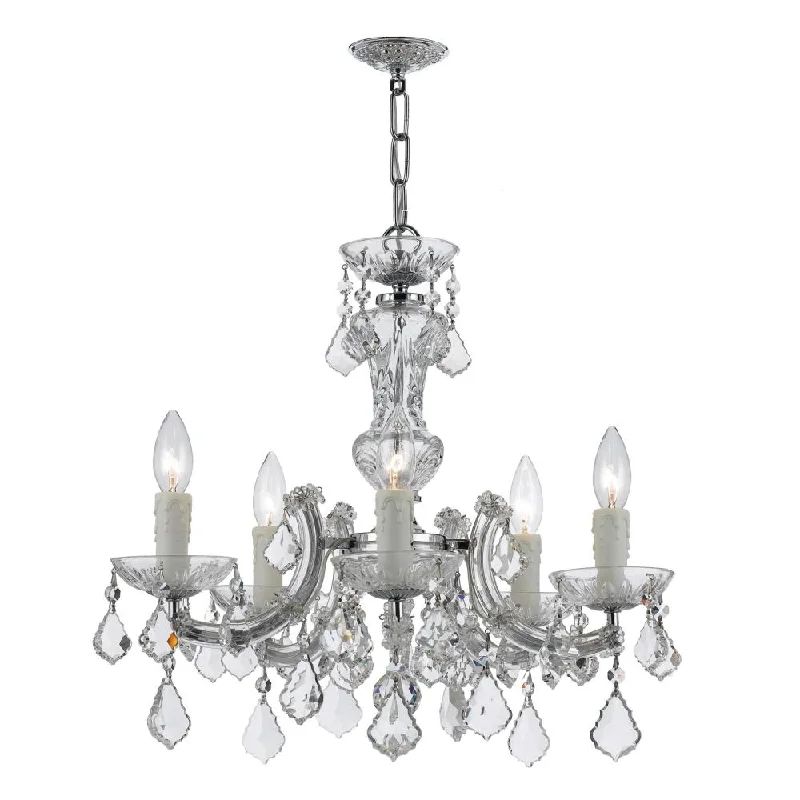 Traditional Brass Chandeliers for Classic InteriorsTraditional Brass Chandeliers for Classic InteriorsMaria Theresa 5 Light Hand Cut Crystal Polished Chrome Chandelier
