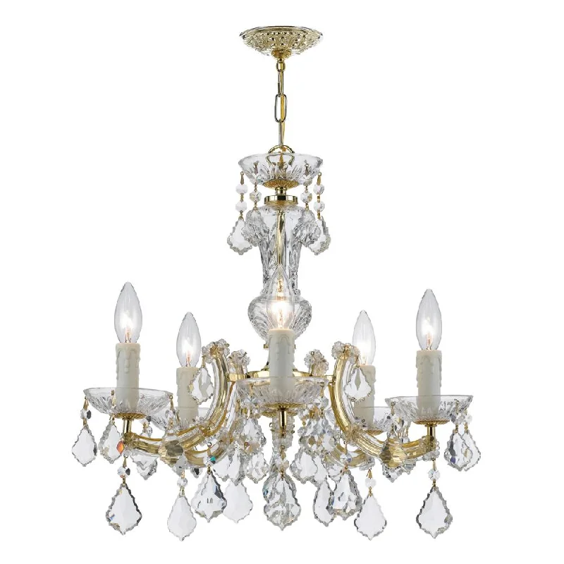 Victorian - Inspired Chandeliers with Ornate DetailsVictorian - Inspired Chandeliers with Ornate DetailsMaria Theresa 5 Light Swarovski Strass Crystal Gold Chandelier