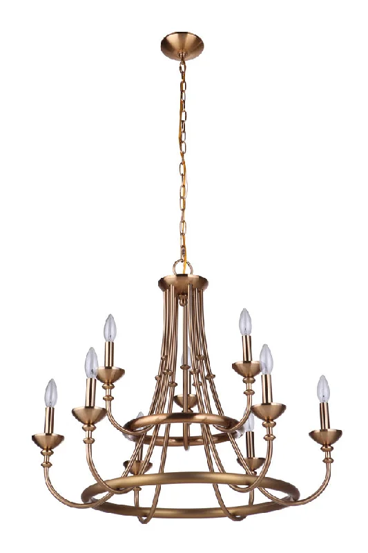 Industrial Iron Chandeliers for Loft - Inspired SpacesIndustrial Iron Chandeliers for Loft - Inspired SpacesMarlowe 9 Light Chandelier in Satin Brass