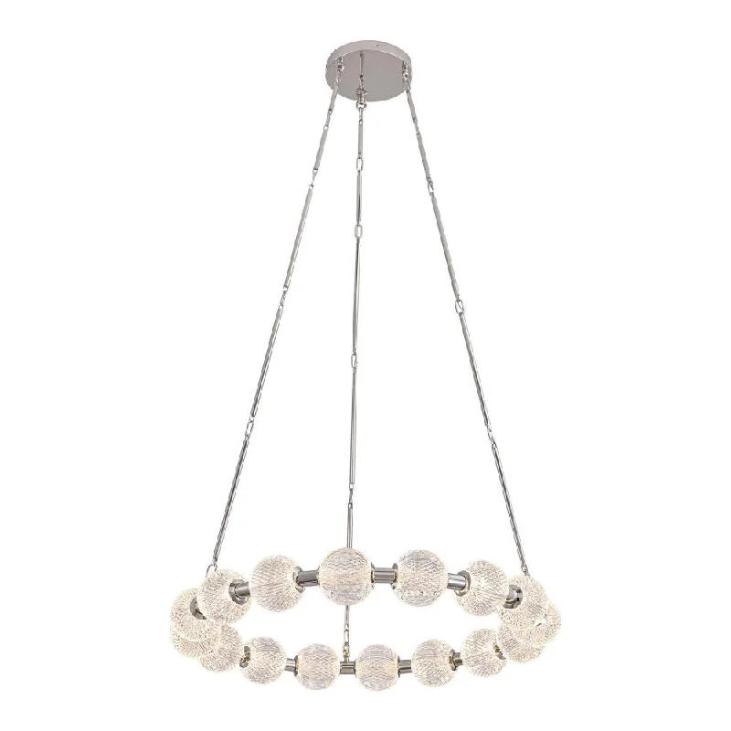 Chandeliers with Metal Frames in Silver FinishChandeliers with Metal Frames in Silver FinishMarni 32-in Polished Nickel LED Chandelier