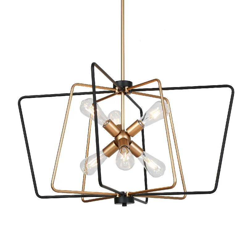 Mini Chandeliers for Adding Charm to Small SpacesMini Chandeliers for Adding Charm to Small SpacesModern 6-Light Geometric Black and Gold Open Frame Chandelier