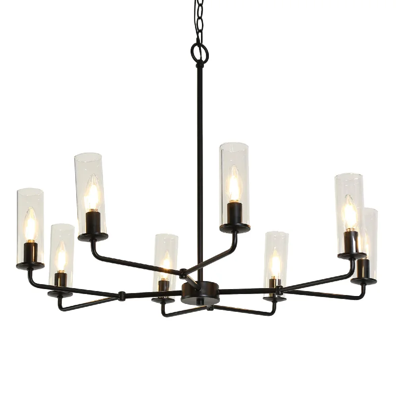 Mid - Century Modern Chandeliers for Vintage AppealMid - Century Modern Chandeliers for Vintage AppealModern Farmhouse 8-Light Chandelier with Slim Cylinder Glass Shade