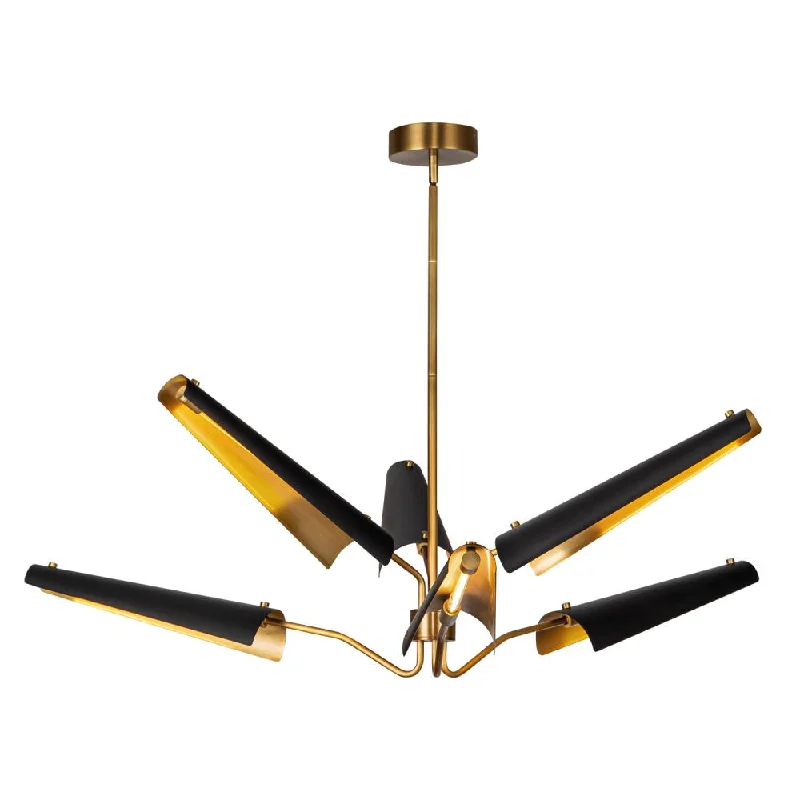 Chandeliers with Adjustable Arms for Directional LightingChandeliers with Adjustable Arms for Directional LightingOsorio 46-in Matte Black/Vintage Brass LED Chandeliers